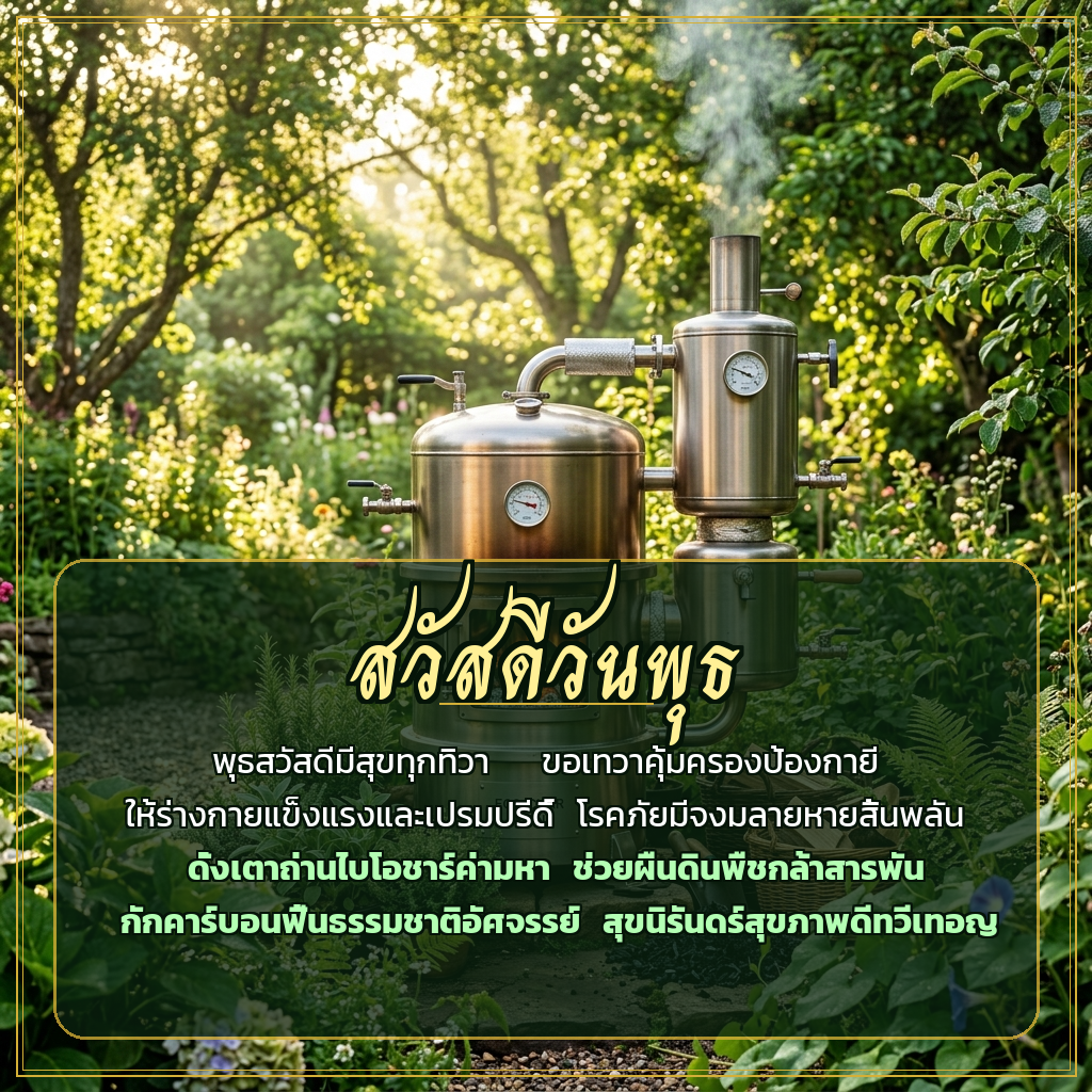 การ์ดสวัสดีวันพุธ เตาเผาถ่านไบโอชาร์