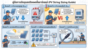 การจัดชุดสตริงแผงโซลาร์เซลล์ (PV String Sizing)