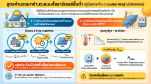 สูตรการคำนวณหาจำนวนแผงโซลาร์เซลล์ขั้นต่ำ